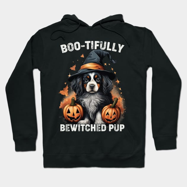 Boo-tifully Bewitched Puppy Dog Halloween Hoodie by Rosemat